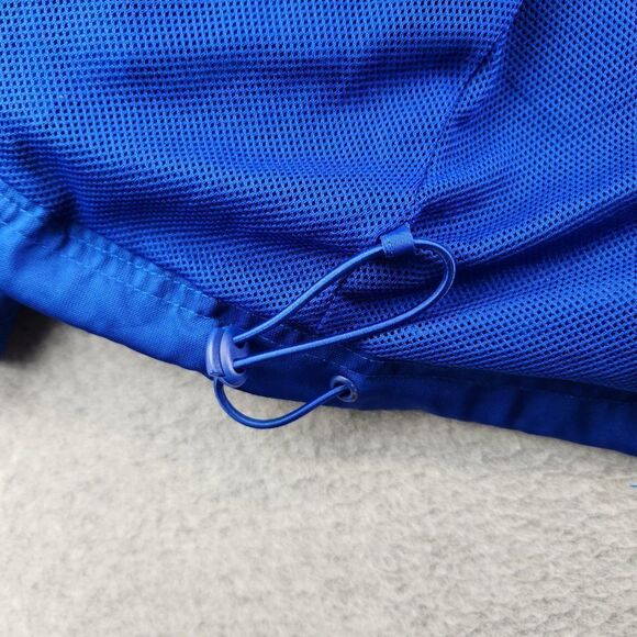 Adidas Windbreaker Jacket Mens M Blue Drive 2 Stowaway Hood Mesh Lined Track - Picture 5 of 15